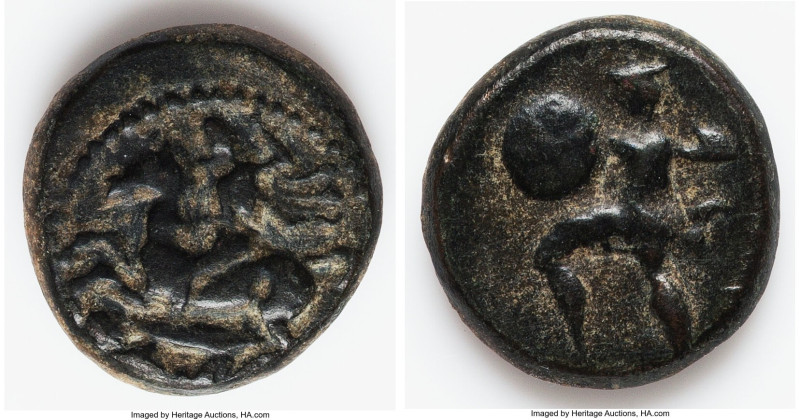 THESSALY. Pelinna. Ca. 425-350 BC. AE denomination D (15mm, 3.02 gm, 5h). VG. Ho...