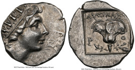 CARIAN ISLANDS. Rhodes. Ca. 88-84 BC. AR drachm (15mm, 10h). NGC Choice XF. Plinthophoric standard, Lysimachus, magistrate. Radiate head of Helios rig...