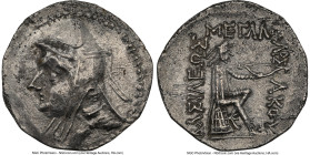 PARTHIAN KINGDOM. Phriapatios-Mithradates I (ca. 185-132 BC). AR drachm (20mm, 3.46 gm, 11h). NGC Choice AU 5/5 - 2/5, scuffs. Hecatompylus. Head of K...