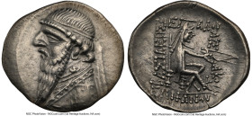 PARTHIAN KINGDOM. Mithradates II (ca. 121-91 BC). AR drachm (22mm, 3.86 gm, 12h). NGC Choice XF 5/5 - 3/5, brushed. Rhagae or Ecbatana, ca. 109-96/5 B...