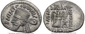 PARTHIAN KINGDOM. Vonones I (AD 8-12). AR drachm (22mm, 3.34 gm, 12h). NGC AU 5/5 - 2/5. Ecbatana. BACIΛEYC ONΩNHC, diademed bust of Vonones left, wea...