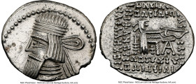 PARTHIAN KINGDOM. Artabanus IV (ca. AD 10-38). AR drachm (21mm, 3.84 gm, 11h). NGC Choice AU 5/5 - 3/5. Ecbatana. Bust of Artabanus IV left with long ...