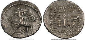 PARTHIAN KINGDOM. Mithradates V (AD 128-147). AR drachm (19mm, 3.10 gm, 11h). NGC Choice XF 5/5 - 4/5. Ecbatana. Diademed bust of Mithrodates V left, ...