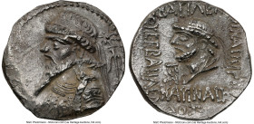 ELYMAIS KINGDOM. Kamnaskires V (ca. 54-32 BC). AR tetradrachm (26mm, 11h). NGC Choice XF. Seleucia ad Hedyphon, dated Seleucid Era Year 269 (44/3 BC)....
