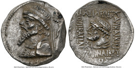 ELYMAIS KINGDOM. Kamnaskires V (ca. 54-32 BC). AR tetradrachm (26mm, 11h). NGC Choice XF, flan flaw. Seleucia ad Hedyphon, dated Seleucid Era Year 269...