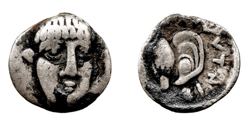 MONEDAS ANTIGUAS CAMPANIA Óbolo. AR. Fistelia. (380-350 a.C.) A/Cabeza de frente...
