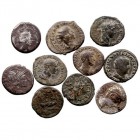 IMPERIO ROMANO LOTES DE CONJUNTO Lote de 10 monedas. AR/AE. Denario (8) y Antoniniano (2) Alguno forrado. BC a BC-