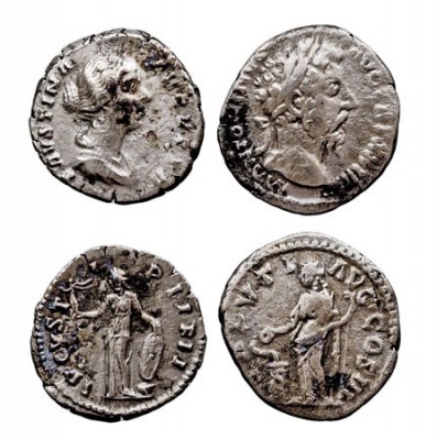 IMPERIO ROMANO LOTES DE CONJUNTO Lote de 2 monedas. Denario. AR. Marco Aurelio y...