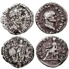 IMPERIO ROMANO LOTES DE CONJUNTO Lote de 2 monedas. Denario. AR. Vespasiano y Marco Aurelio. MBC- a BC