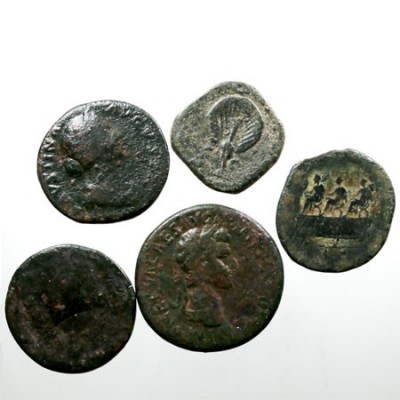 IMPERIO ROMANO LOTES DE CONJUNTO Lote de 5 monedas. Sestercio. AE. Domiciano, Ga...