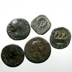 IMPERIO ROMANO LOTES DE CONJUNTO Lote de 5 monedas. Sestercio. AE. Domiciano, Galba, Faustina hija, Balbino y Mariniana. BC- a MC