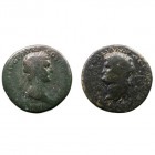 IMPERIO ROMANO LOTES DE CONJUNTO Lote de 2 monedas. Sestercio. AE. Nerón (R/DECVRSIO) y Nerva. Interesante. BC- a RC