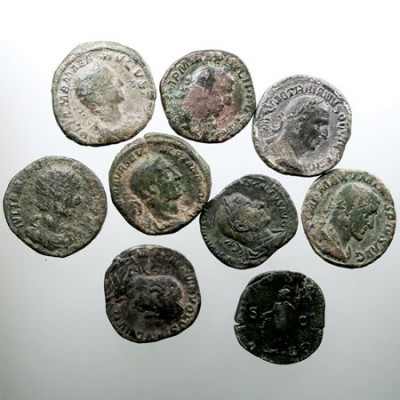 IMPERIO ROMANO LOTES DE CONJUNTO Lote de 9 monedas. Sestercio. AE. Todos Bajo Im...