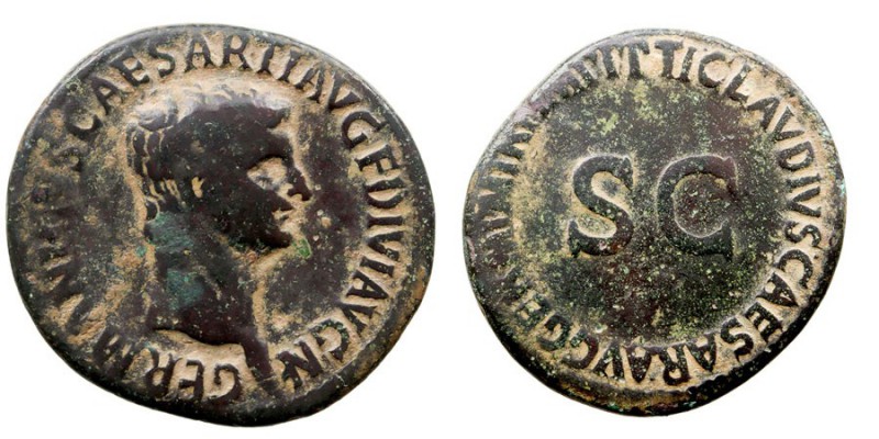 IMPERIO ROMANO GERMÁNICO As. AE. Acuñación de Claudio (50-54 d.C.) A/TI. CLAVDIV...