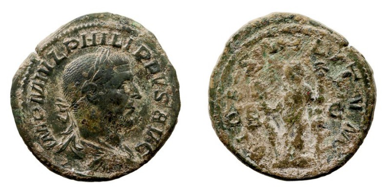 IMPERIO ROMANO FILIPO I Sestercio. AE. R/FIDES MILITVM. S.C. 22,63 g. RIC.172. M...