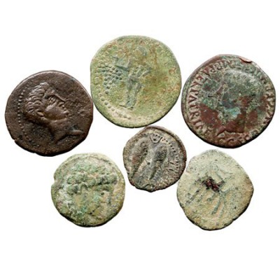 MONEDAS DE LA HISPANIA ANTIGUA LOTES DE CONJUNTO Lote de 6 monedas. AE. Gades, O...