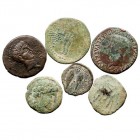 MONEDAS DE LA HISPANIA ANTIGUA LOTES DE CONJUNTO Lote de 6 monedas. AE. Gades, Oset, Caesaraugusta,… MBC- a BC