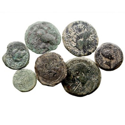 MONEDAS DE LA HISPANIA ANTIGUA LOTES DE CONJUNTO Lote de 7 monedas. AE. Acinipo,...