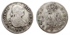 MONARQUÍA ESPAÑOLA CARLOS IV Real. AR. Madrid MF. 1799. 2,71 g. Cal.1126. BC+/BC