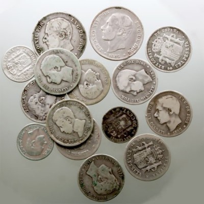 CENTENARIO DE LA PESETA LOTES DE CONJUNTO Lote de 15 monedas. AR. 50 Céntimos (3...