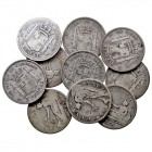 CENTENARIO DE LA Peseta GOBIERNO PROVISIONAL 2 Pesetas. AR. Lote de 10 monedas. 1870. BC+ a RC