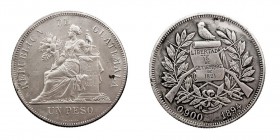 MONEDAS EXTRANJERAS GUATEMALA Peso. AR. 1894. KM.210. Hojitas en anv., si no MBC