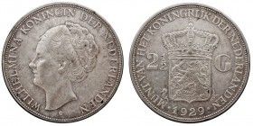 MONEDAS EXTRANJERAS HOLANDA Guillermina. 2 1/2 Gulden. AR. 1929. KM.165. MBC+