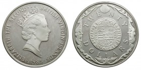 MONEDAS EXTRANJERAS ISLAS VÍRGENES Isabel II. 20 Dólares. AR. 1985. KM.52. Ligera pátina. PROOF