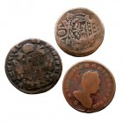 MONEDAS EXTRANJERAS ITALIA Lote de 3 monedas. AE. Soldo 1777 Milán, Vaticano Inocencio XII, Malta E. Rohan 1786. BC+ a BC-