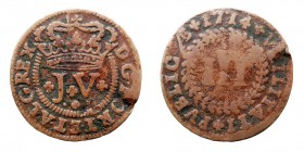 MONEDAS EXTRANJERAS PORTUGAL Juan V. 3 Reis. AE. 1714. Gomes 11,01. BC