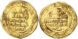 * AH 441. Taifa de Sevilla. Abad al-Motadid. Al Andalus. Dinar. (V. 895) (Prieto 397f). 4,06 g. Rara. MBC.