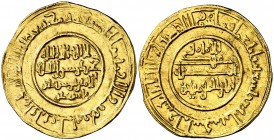 * AH 494. Almorávides. Yusuf ibn Texufín. Segilmesa. Dinar. (V. falta fecha) (Hazard 86). 4,15 g. Rara fecha. MBC.