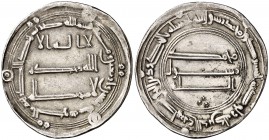 * AH 145. Califato Abasida de Bagdad. Abd-Allah al-Mansur. Al-Kufa. Dirhem. (S.Album 213.1) (Lavoix 646). 2,93 g. EBC.