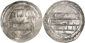* AH 162. Califato Abasida de Bagdad. Al-Mahdí. Medina Djeyy. Dirhem. (S.Album 215.1) (Lavoix 703). 2,90 g. Con el nombre del Califa al-Mahdi. EBC.