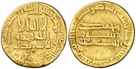 * AH 166. Califato Abasida de Bagdad. Al-Mahdí. Dinar. (S.Album 214) (Lavoix 682). 3,96 g. MBC.