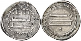 * AH 192. Califato Abasida de Bagdad. Harun al-Rashid. Al-Muhammadiya. Dirhem. (S.Album 219.2) (Lavoix 827). 2,92 g. MBC.