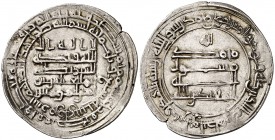* AH 307. Califato Abasida de Bagdad. Al-Muqtadir. Surra-Men-Ra. Dirhem. (S.Album 246.2) (Lavoix 1166). 3,03 g. Citando al heredero, Abu al-Abbas. MBC...