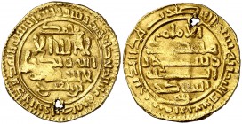 * AH 340. Midraríes de Segilmesa. Mohamad al-Shakir ibn al-Fath. Dinar. (S.Album 453) (Mitch. W. of I. 357) (Lavoix 930). 4,18 g. Perforación que no a...