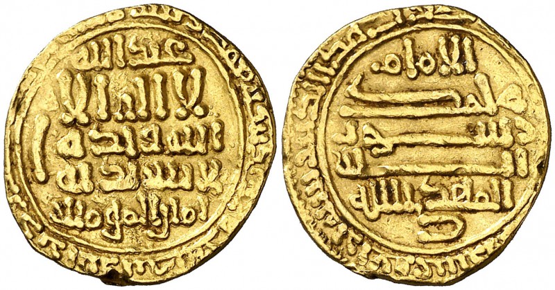 * AH 321. Fatimidas de Egipto y Siria. Al-Mahdy Abd-Allah. Dinar. (S.Album 688A)...