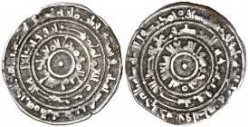 * AH 348. Fatimidas de Egipto y Siria. Al-Mu'izz Abu al-Tamim. Al-Mansuriya. 1/2 dirhem. (S.Album 699) (Mitch. W. of I. 544 sim). 1,38 g. Fecha poco c...