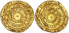 * AH 354. Fatimidas de Egipto y Siria. Al-Mu'izz Abu al-Tamim. Al-Mansuriya. Dinar. (S.Album 697.1) (Lavoix 110 var. fecha). 4,10 g. EBC-.