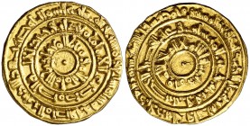 * AH 357. Fatimidas de Egipto y Siria. Al-Mu'izz Abu al-Tamim. Al-Mansuriya. Dinar. (S.Album 697.1) (Mitch. W. of I. 543 sim). 4,12 g. EBC-.