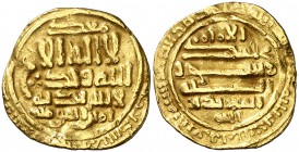 * AH 357. Fatimidas de Egipto y Siria. Al-Mu'izz Abu al-Tamim. Segilmesa. Dinar. (S.Album 697.2) (Lavoix 123, var. de fecha). 4,08 g. Aunque sin nombr...