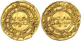 * AH 416. Fatimidas de Egipto y Siria. Al-Zahir Abu al-Hassan Ali. Misr. Dinar. (S.Album 714.1) (Lavoix 243). 4,19 g. MBC+.