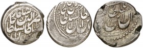 * Irán. Nasir al-Din Shah. 1 kran. Lote de 3 piezas, fechas no visibles. A examinar. BC+/MBC-.