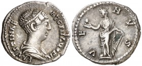 (148-152 d.C.). Faustina hija. Denario. (Spink 4708) (S. 266a) (RIC. 517c, de Antonino pío). 3,46 g. MBC+.