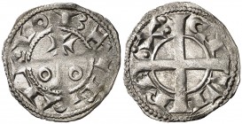 Alfons I (1162-1190). Barcelona. Diner. (Cru.V.S. 296) (Cru.C.G. 2100). 0,86 g. Bella. Vellón muy rico. Rara así. EBC.