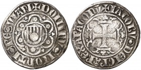 Jaume I (1213-1276). Montpeller. Gros. (Cru.V.S. 165) (Cru.C.G. 2122). 3,64 g. Ex ANE 30/01/1985, nº 398. Rarísima. MBC.