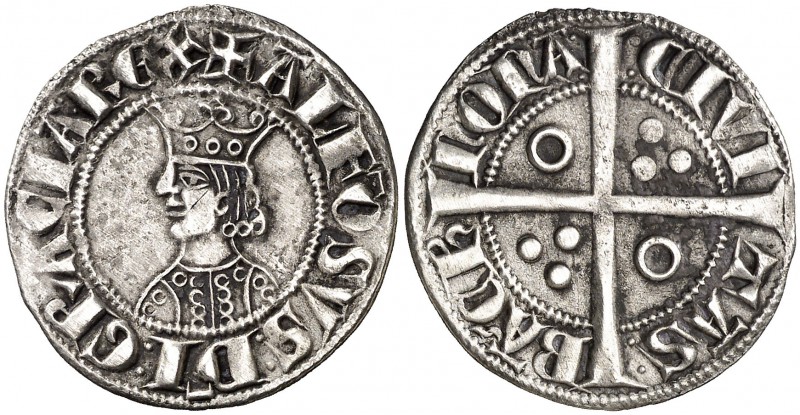 Alfons II (1285-1291). Barcelona. Croat. (Cru.V.S. 331 var) (Badia 22) (Cru.C.G....