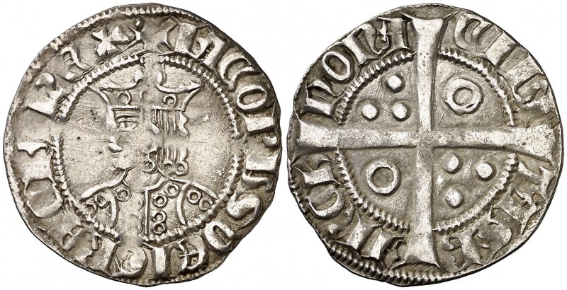 Jaume II (1291-1327). Barcelona. Croat. (Cru.V.S. 335.1) (Cru.C.G. 2152a). 3,08 ...